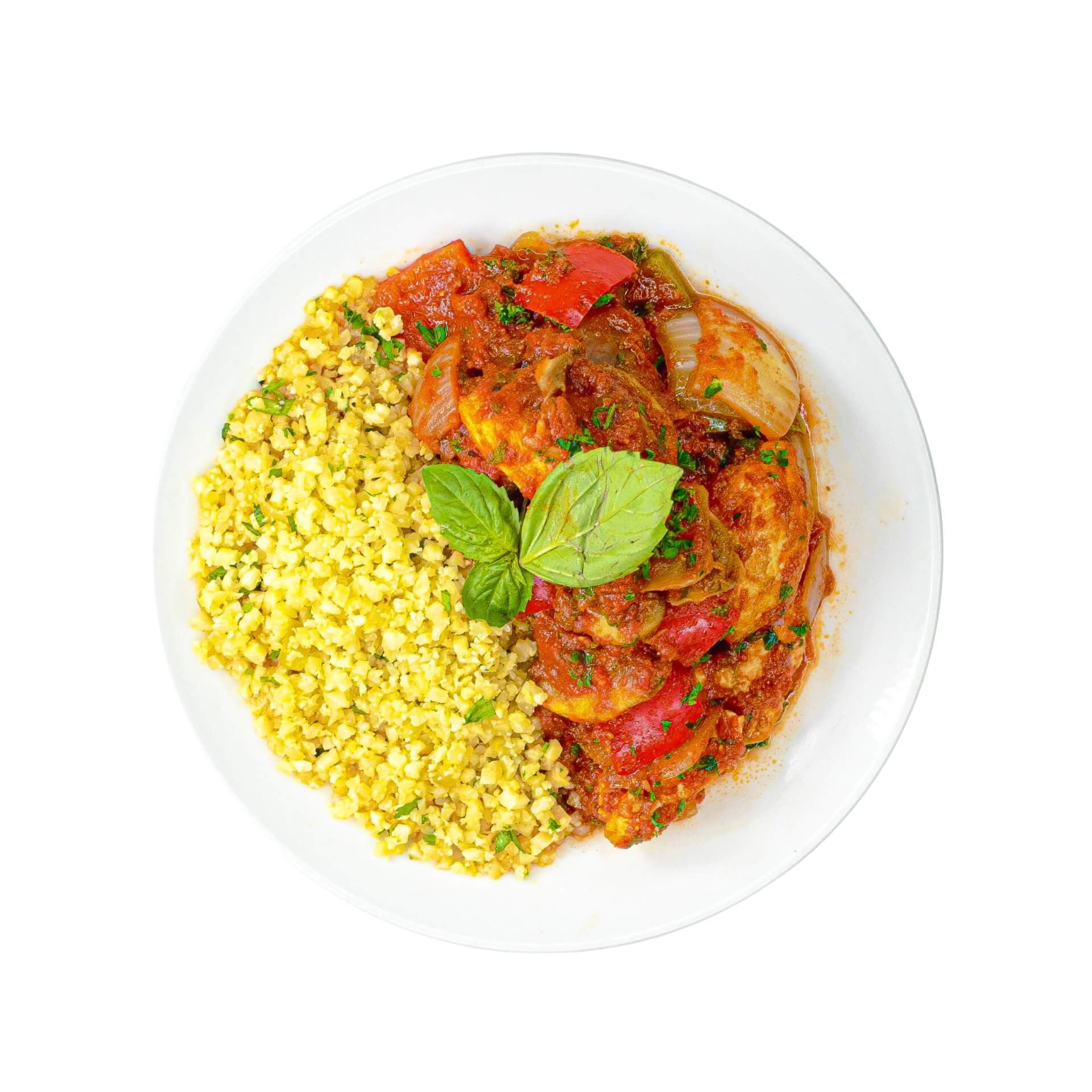 Chicken Cacciatore over Herb Cauliflower Rice