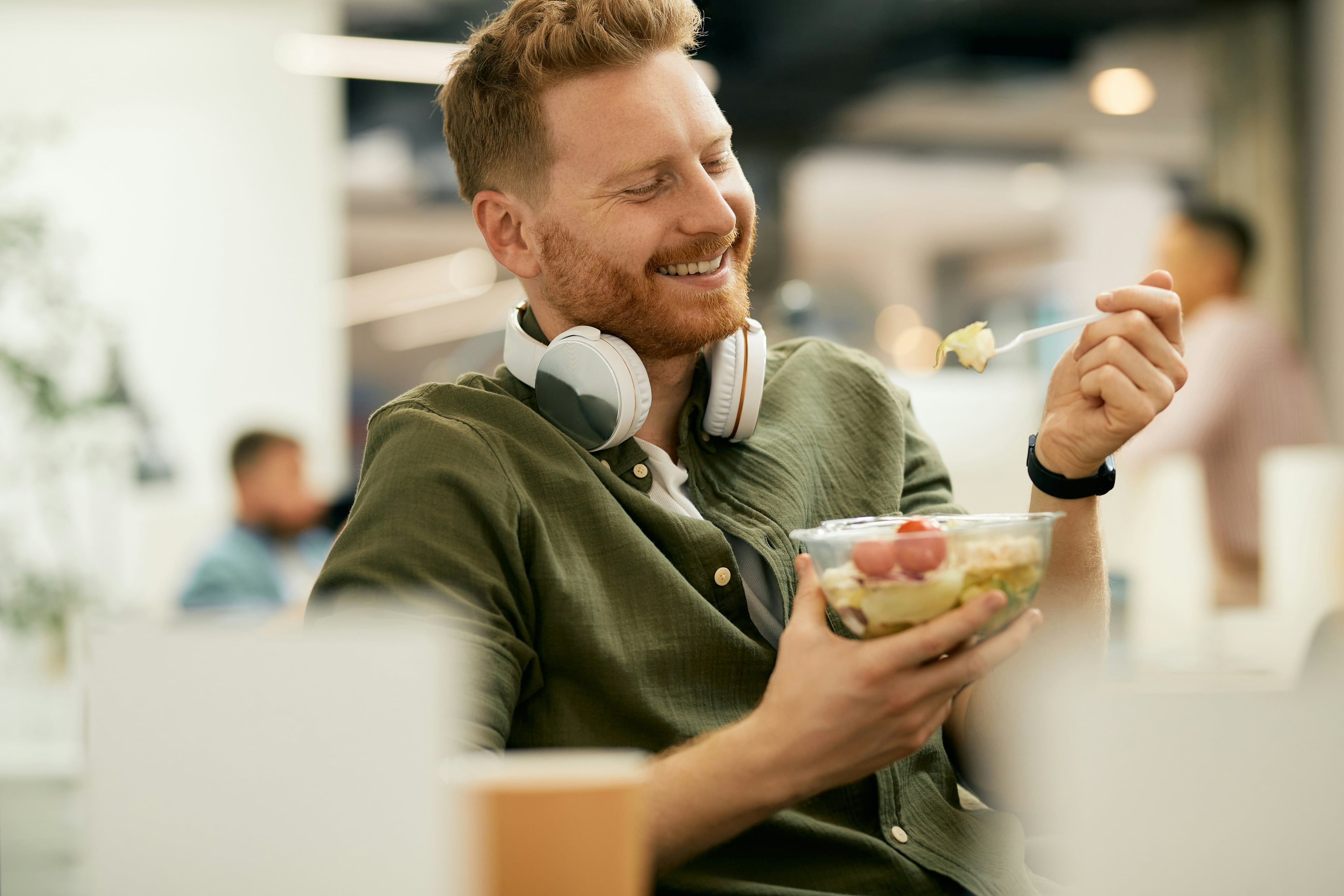 Person enjoying a fresh meal